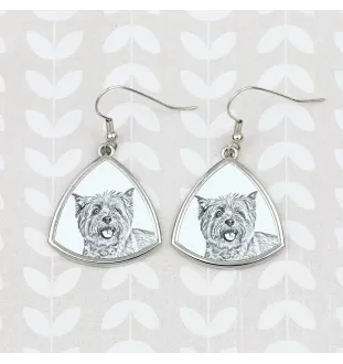 Cairn Terrier - dog earrings, hanging earrings with a picture, personalized jewelry with Art-Dog brand print