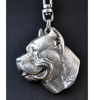 Cane Corso, Italian Cane Corso - Silver-plated key ring with dog, handbag decoration, backpack pendant by Art-Dog brand