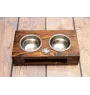 Bullmastiff II - support en bois avec des bols pour chien, bols pour chien en acier, cadeau pour l'adoption d'un chien de la marque Art-Dog