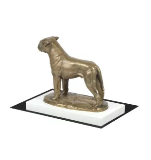 Bullmastiff - statuette de chien, figurine sur un socle blanc, trophée pour exposition de chiens de la marque Art-Dog