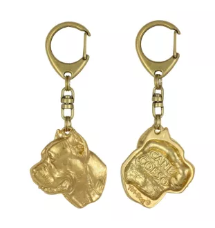 Cane Corso, Chien De Cour Italien - Porte-clés doré avec chien, décoration de sac à main, accessoire de luxe de la marque Art-Dog