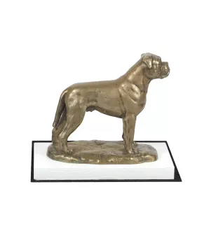 Bullmastiff - statuette de chien, figurine sur un socle blanc, trophée pour exposition de chiens de la marque Art-Dog