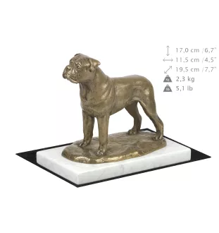 Bullmastiff - une statuette de chien, une figurine en marbre blanc, un trophée pour l'exposition de chiens de la marque Art-Dog