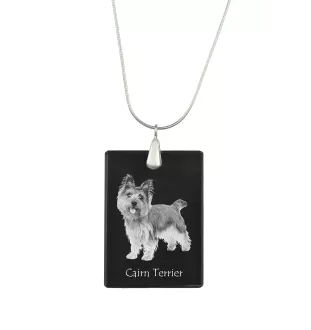 Cairn Terrier - Pendentif en cristal avec chien, collier en argent avec photo, pendentif personnalisé par la marque Art-Dog