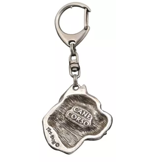 Cane Corso, Italian Cane Corso - Silver-plated key ring with a dog in a gift box, handbag decoration, backpack pendant by Art-Dog brand