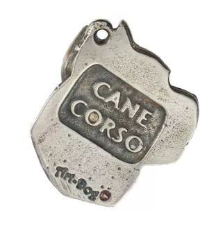 Cane Corso, Italienischer Corso-Hund, Cane di Macellaio IV - Halskette mit Hund, versilberter Anhänger für Hundefans, einzigartiger Schmuck der Marke Art-Dog