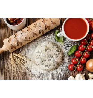Bullmastiff - rolling pin for dough with a dog, patterned rolling pin for ceramics, a gift for a cook from the Art-Dog brand