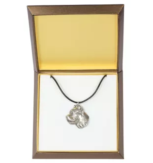 Cane Corso, Italienischer Corso-Hund, Cane di Macellaio - Hundehalsband in Geschenkbox, versilbertes Medaillon für Hundefans, markanter Anhänger der Marke Art-Dog