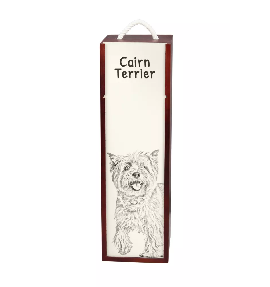 Cairn Terrier - wine box with a dog, alcohol box with graphics, personalized gift box from the Art-Dog brand
