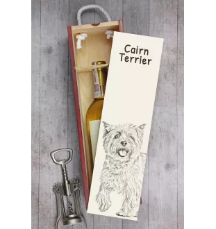 Cairn Terrier - wine box with a dog, alcohol box with graphics, personalized gift box from the Art-Dog brand