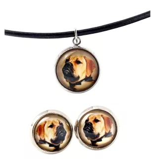 Bullmastiff - Schmuck mit Ihrem Foto-Box, Halskette und Ohrringe-Set, personalisierte Produkte der Marke Art-Dog.