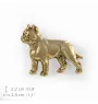 Cane Corso, Italienischer Corso-Hund, Cane di Macellaio I - Vergoldete Brosche, eleganter Hundeschmuck, einzigartige Brosche der Marke Art-Dog