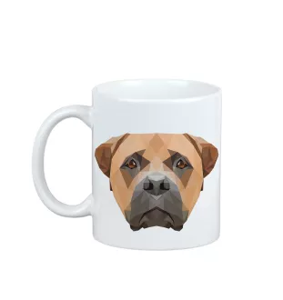 Bullmastiff - Becher mit einem Bild und dem Schriftzug geometrischer Hund Art-Dog