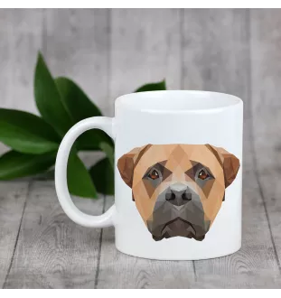 Bullmastiff - tasse avec une photo et un motif de chien géométrique Art-Dog