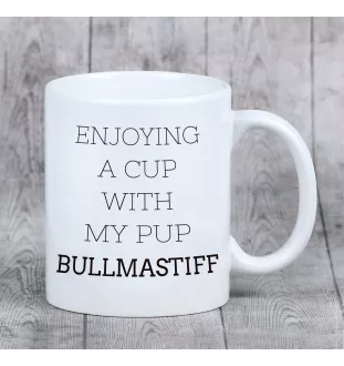 Bullmastiff - tasse avec une photo et un motif de chien géométrique Art-Dog