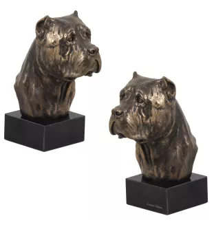 Cane Corso, Chien De Cour Italien - Statue de chien, buste sur socle en pierre, sculpture, trophée pour exposition canine par la marque Art-Dog