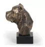 Cane Corso, Italienischer Corso-Hund, Cane di Macellaio - Hundestatue, Büste auf Steinsockel, Skulptur, Trophäe für Hundeausstellung der Marke Art-Dog