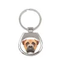 Bullmastiff - geometric keychain with a photo and the inscription Art-Dog