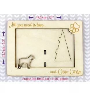 Cane Corso, Italian Cane Corso - Photo frame, engraved wooden frame, a lovely gadget for the dog lover by Art-Dog
