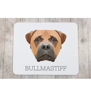 Bullmastiff - geometric mouse pad with a picture and text by Art-Dog