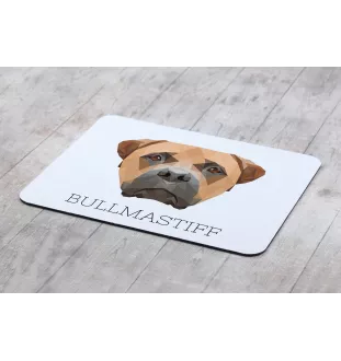 Bullmastiff - geometric mouse pad with a picture and text by Art-Dog