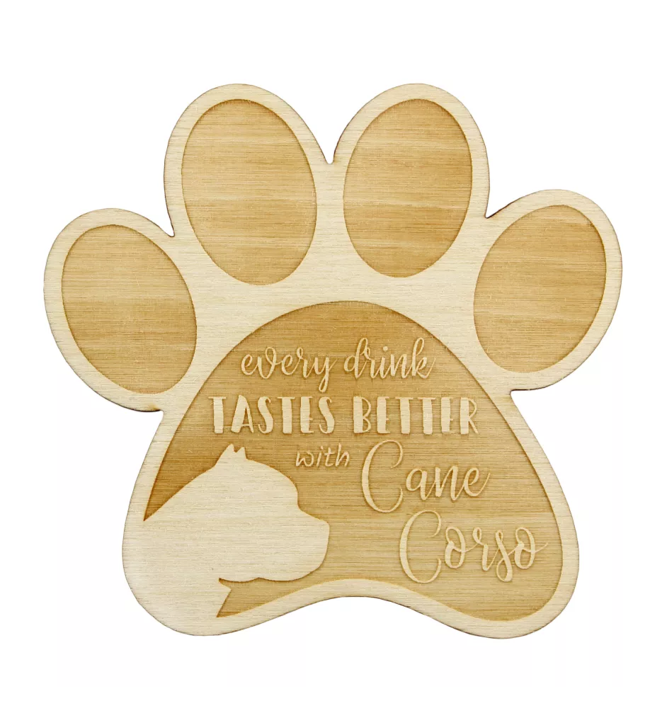 Cane Corso, Italienischer Corso-Hund, Cane di Macellaio - Tasse Untersetzer, graviert Untersetzer mit Hund, Geschenk für Hundeliebhaber von Art-Dog Marke