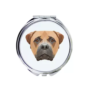 Bullmastiff - mirror with a geometric design and the brand name Art-Dog