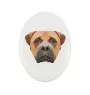 Bullmastiff - Fliese mit geometrischem Bild und Schriftzug der Marke Art-Dog