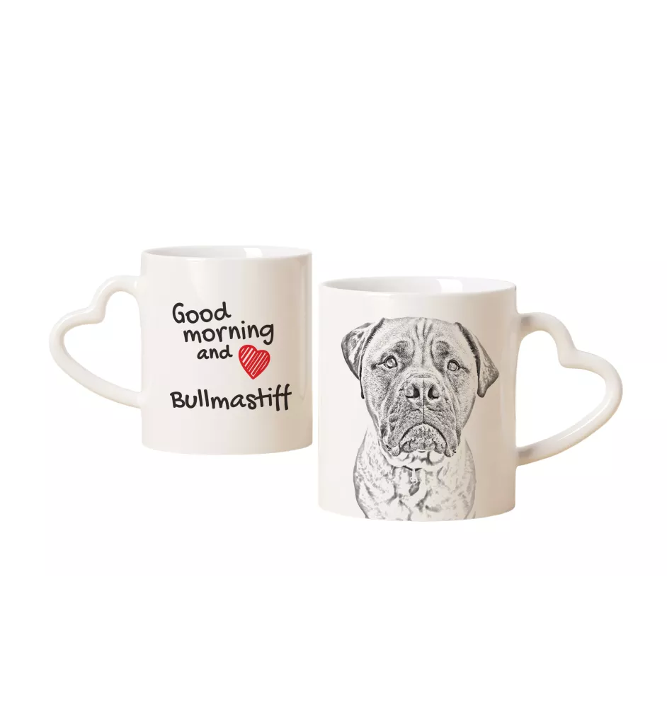 Bullmastiff - Tasse mit Hund, entzückende Tasse mit herzförmigem Henkel, universelles Geschenk der Marke Art-Dog