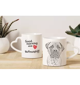 Bullmastiff - Tasse mit Hund, entzückende Tasse mit herzförmigem Henkel, universelles Geschenk der Marke Art-Dog