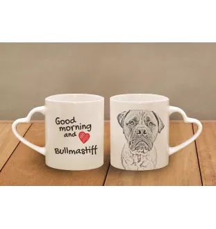 Bullmastiff - tasse avec chien, une tasse adorable avec une anse en forme de cœur, un cadeau universel de la marque Art-Dog