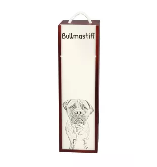 Bullmastiff - boîte à vin avec chien, boîte à alcool avec graphisme, boîte cadeau personnalisée de la marque Art-Dog