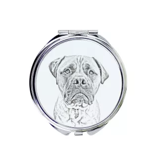 Bullmastiff - miroir de poche avec chien, miroir personnalisé pour sac à main, miroir compact avec impression de la marque Art-Dog