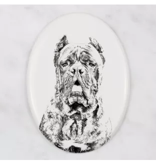 Cane Corso, Chien De Cour Italien - une plaque commémorative avec une photo de chien, une plaque funéraire avec une impression, une plaque ovale personnalisée de la marque Art-Dog