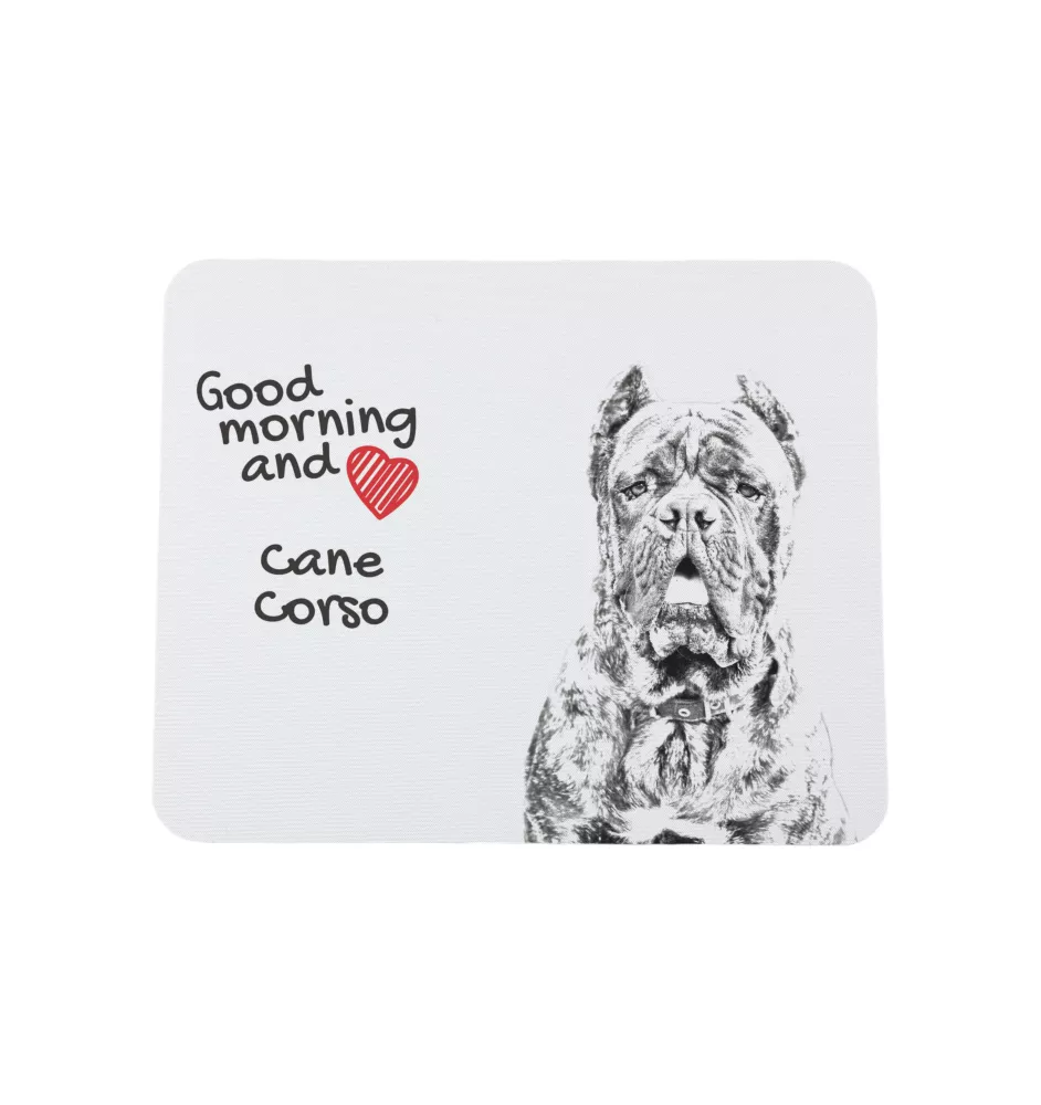 Cane Corso, Italienischer Corso-Hund, Cane di Macellaio - Mauspad mit Druck, personalisiertes Mauspad mit Hund, einzigartiges Gadget für Büroangestellte von Art-Dog.