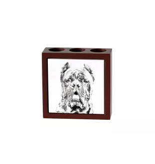 Cane Corso, Italienischer Corso-Hund, Cane di Macellaio - Stifthalter mit Hund, Schreibtischorganizer mit Aufdruck, personalisierte Schreibtischdekoration der Marke Art-Dog