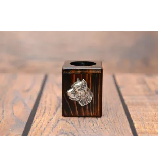 Cane Corso, Italian Cane Corso - wooden candle holder with a dog, a unique souvenir after losing a dog, a handicraft from the Art-Dog brand