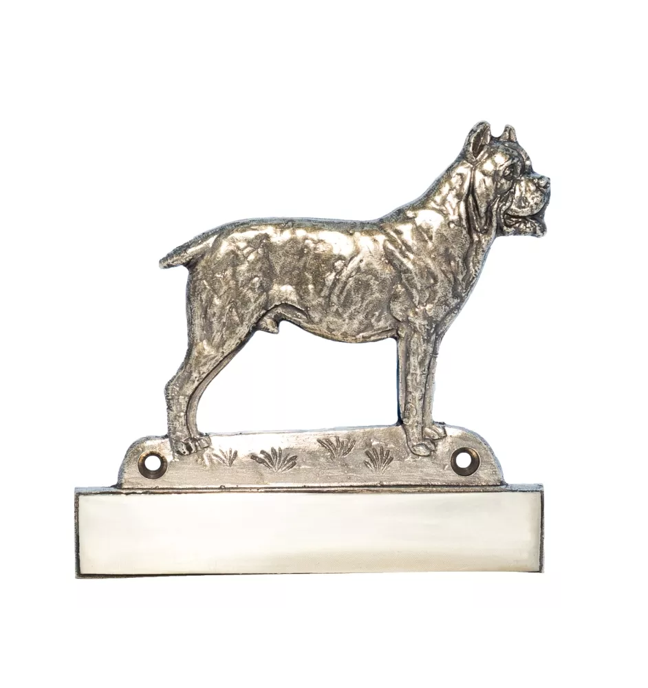 Cane Corso, Italian Cane Corso - address plaque with a dog, brass nameplate, personalized door sign with the brand name Art-Dog