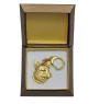 Cardigan Welsh Corgi - Gilded key ring with dog in gift box, handbag decoration, luxury accessory by Art-Dog brand