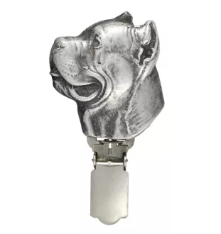 Cane Corso, Italian Cane Corso - brooch with a clip, holder for a start number, silver-plated dog show pin from the Art-Dog brand