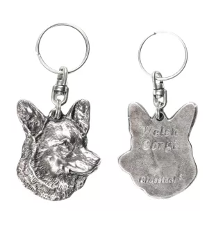 Cardigan Welsh Corgi - Versilberter Anhänger mit einem Hund in einer dekorativen Box, Handtaschenschmuck, Rucksackanhänger der Marke Art-Dog