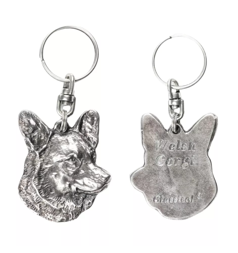Cardigan Welsh Corgi - Pendentif argenté avec un chien dans une boîte décorative, décoration de sac à main, pendentif de sac à dos par la marque Art-Dog