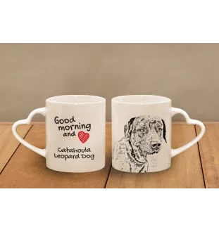 Catahoula Cur - Tasse mit Hund, entzückende Tasse mit herzförmigem Henkel, universelles Geschenk der Marke Art-Dog