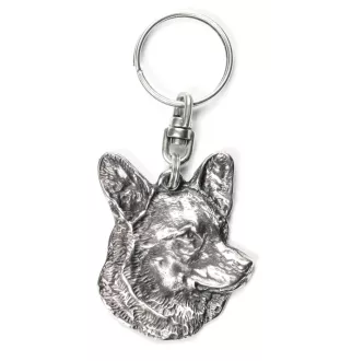 Cardigan Welsh Corgi - Pendentif argenté avec un chien dans une boîte décorative, décoration de sac à main, pendentif de sac à dos par la marque Art-Dog