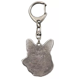 Cardigan Welsh Corgi - Silver-plated key ring with a dog in a gift box, handbag decoration, backpack pendant by Art-Dog brand