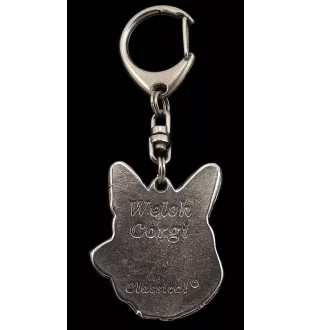 Cardigan Welsh Corgi - Silver-plated key ring with a dog in a gift box, handbag decoration, backpack pendant by Art-Dog brand