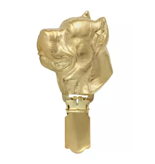 Cane Corso, Italian Cane Corso - brooch with a clip, gold-plated holder for a start number, a gift for a dog show by Art-Dog brand.