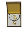 Cane Corso, Italian Cane Corso - keychain and necklace with a dog in a box, high-quality gold-plated product, Art-Dog brand