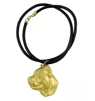 Cane Corso, Italian Cane Corso - keychain and necklace with a dog in a box, high-quality gold-plated product, Art-Dog brand