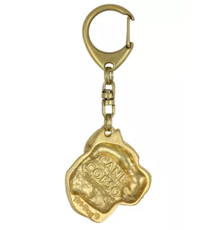 Cane Corso, Italian Cane Corso - keychain and necklace with a dog in a box, high-quality gold-plated product, Art-Dog brand